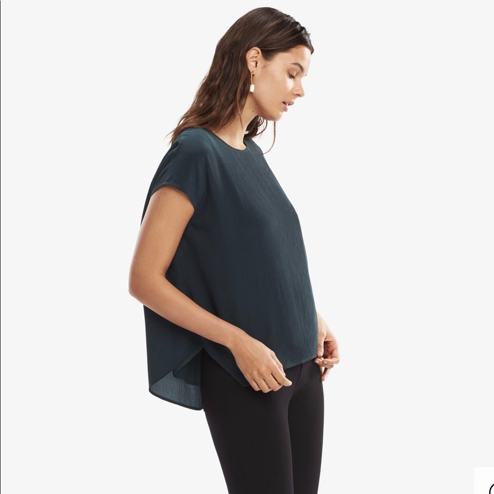 MM. LAFLEUR The Didion Silk Crinkle Alpine Top M